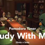 【Study With Me 】午後にあつ森の喫茶店「ハトの巣」で一緒に集中作業・勉強☕️ | ポモドーロタイマー(25/5)付き | 作業用BGM