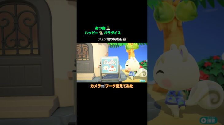 【あつ森🏝️】ハッピー🏡パラダイス　ジュン君の純喫茶☕️カメラ📹ワーク変えてみました　#あつ森 #ハピパラ #acnh