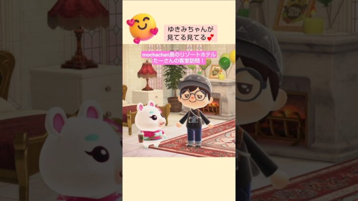 【あつ森】ゆきみちゃんがお泊まりに来たぁ〜 @たーさんの趣味の部屋 #mochachan島 #たーさんの客室訪問 #shorts