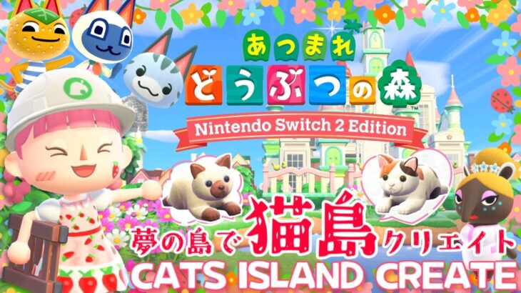 【あつ森】夢の島で可愛い猫島クリエイトしましょ♪#5【あつまれどうぶつの森 Ver.3.0.1 ＆ Nintendo Switch 2 Edition】
