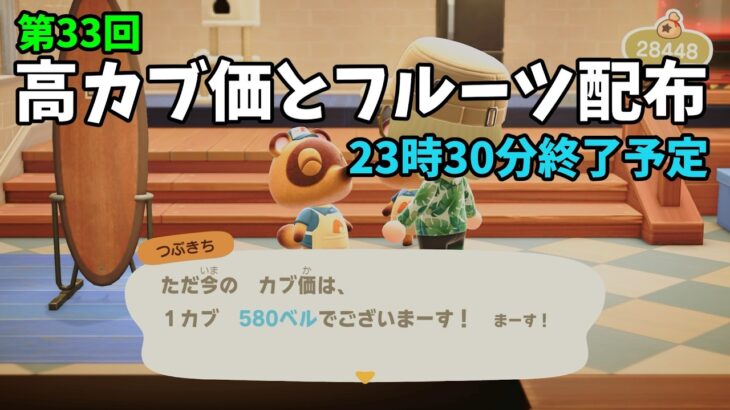 【あつ森】カブ価580ベルと全種フルーツを配布！まったりカブ活初心者歓迎