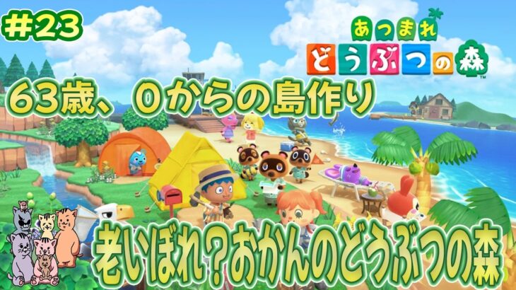 【あつ森】63歳、老いぼれ(笑)？おかんの０からの島作り～#23 ホテル客室やりつつ島クリ？～☆🍀 ※ネタバレあり(注意)【あつまれ どうぶつの森】