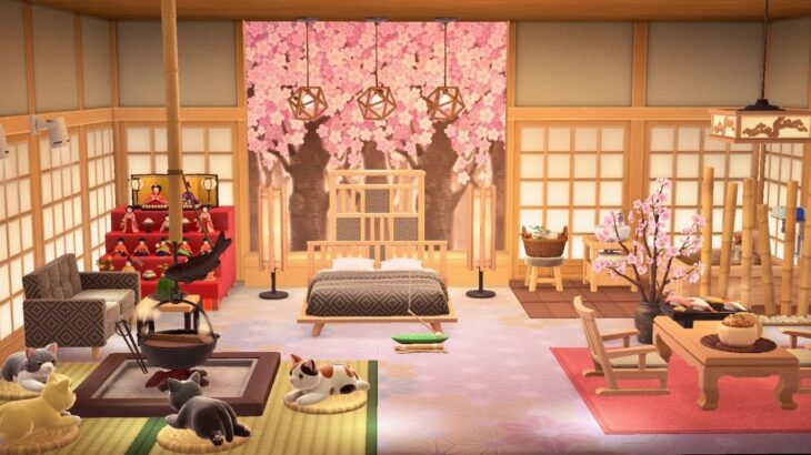 【あつ森】【ホテル】桜の見えるお部屋！和風VIPルーム！！　【あつまれどうぶつの森】