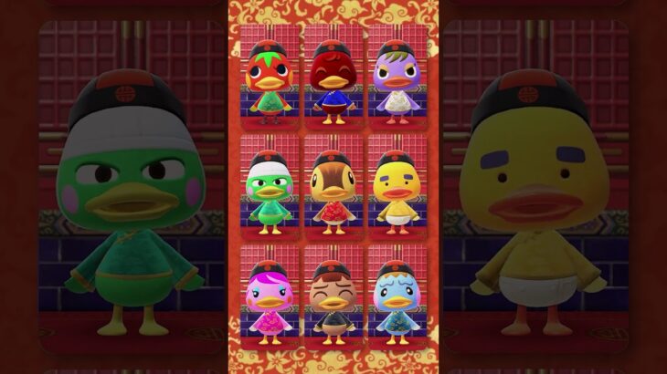 【けけチャイナ】カラフルチャイナ服のかわいいアヒルたち #あつ森 #けけアイドル #animalcrossing #あつまれどうぶつの森
