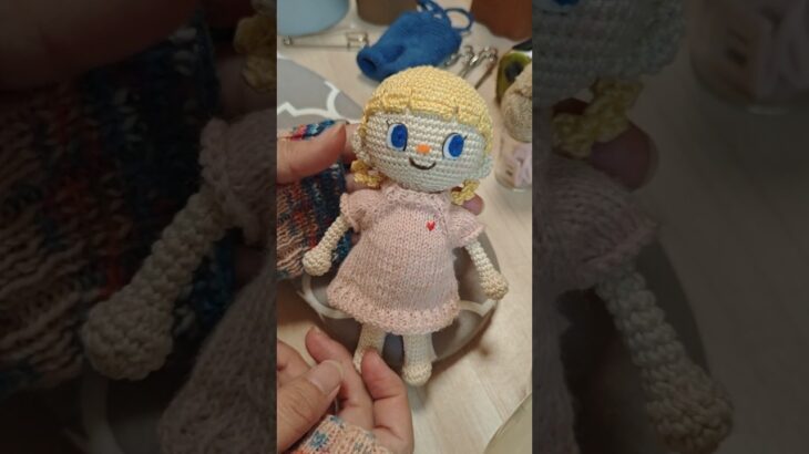 あつ森　着せ替えあみぐるみ　服完成！ #編み物 　#crochet 　#knitting 　#迴紋針
