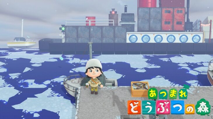 【あつ森】海外の人が作った「冬の漁港」を再現した島がスゴすぎる