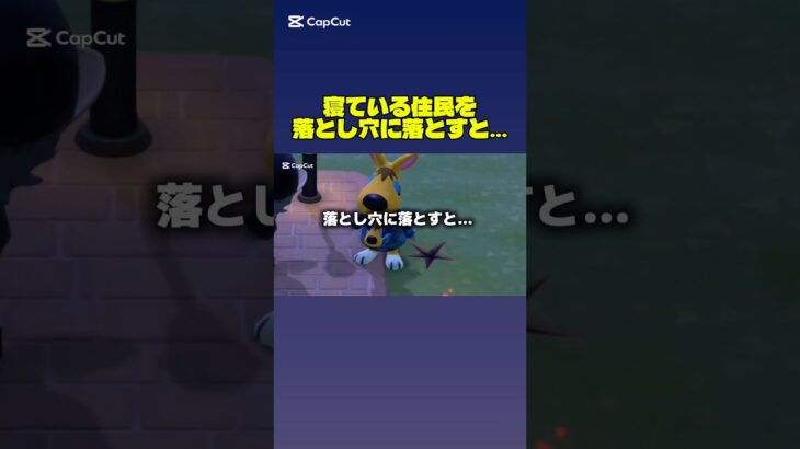 寝ている住民を落とし穴に落とすと… #あつ森 #あつまれどうぶつの森
