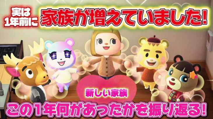 【あつ森アニメ】実は１年前に家族が増えていました。この１年何があったかを振り返ってみる！【あつまれどうぶつの森】