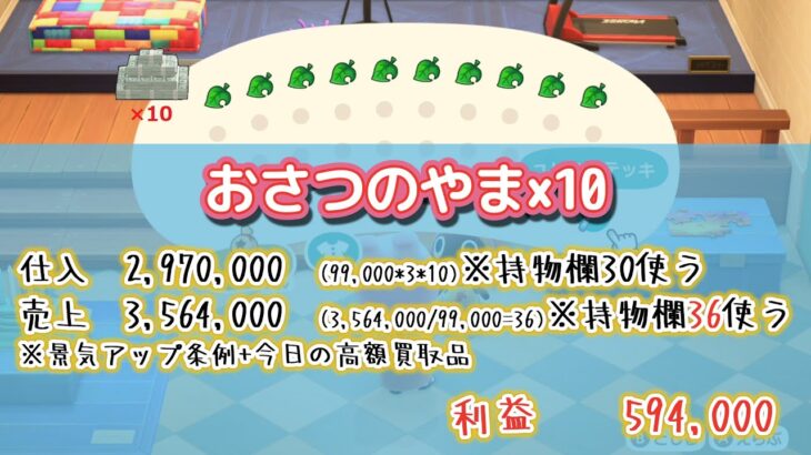 【あつ森】おさつのやまを作って儲けよう！