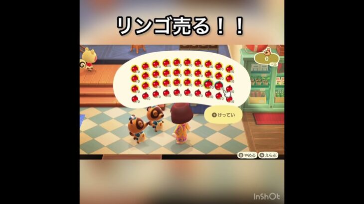 【あつ森】リンゴ売ったらいくらかな？　#vlog #あつ森 #あつまれどうぶつの森 #こはくちゃんねる2424
