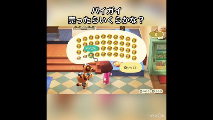 【あつ森】バイガイ売ったらいくらかな？　#vlog #あつ森 #あつまれどうぶつの森 #こはくちゃんねる2424   #毎日更新　毎日更新中　金を稼ぐ　#animalcrossing
