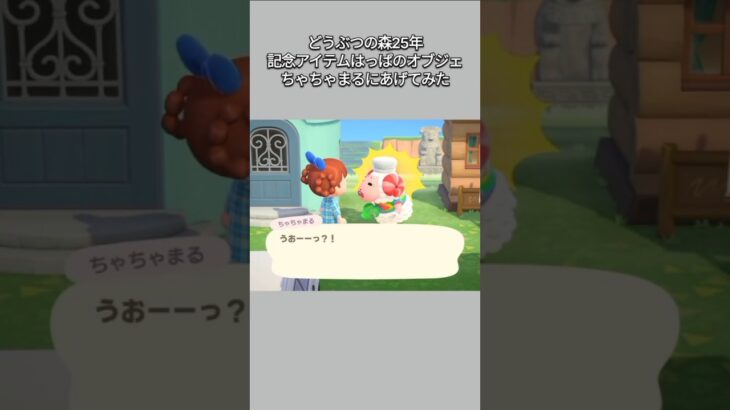 【あつ森】どうぶつの森25年を記念して作られたアイテム、はっぱのオブジェをちゃちゃまるにあげてみたら･･･【あつまれどうぶつの森】【どうぶつの森】【ACNH】 #short