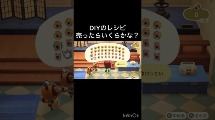 【あつ森　DIYレシピ売ったらいくらかな？】 #vlog #あつ森 #あつまれどうぶつの森 #こはくちゃんねる2424  #毎日更新　毎日更新中