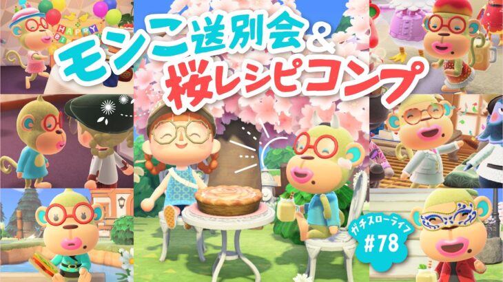 【あつ森】　ありがとうモンこ！！🐵🌹桜レシピコンプも頑張るぞ【よりどり島】