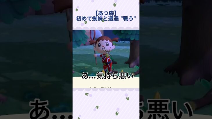 【あつ森】初めて蜘蛛と遭遇 “戦う” 　#あつ森 #あつまれどうぶつの森 #ゲーム実況