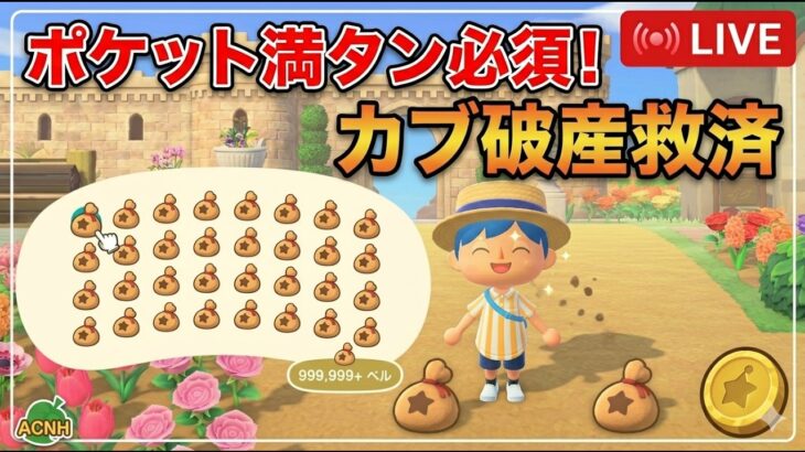 【あつ森】リスナーさんの愛が爆発！島中にまかれたベル1億越え！？取り放題ライブ開催！【Live】