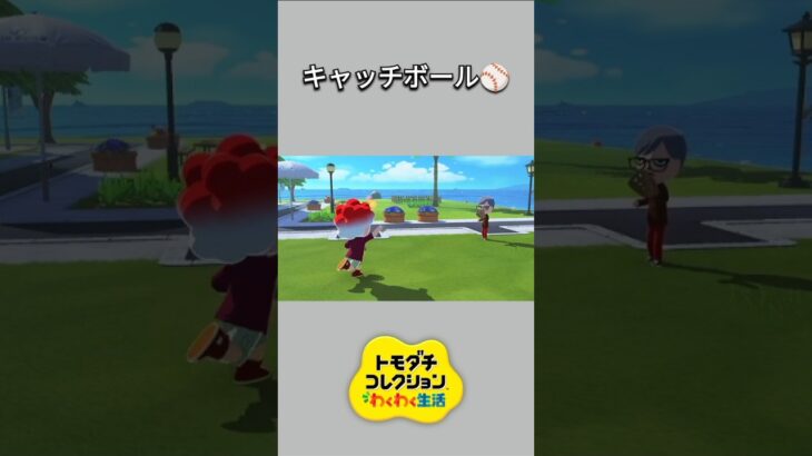 【トモコレ】キャチボールで遊ぶジャックとちゃちゃまる⚾️【あつ森】【トモダチコレクションわくわく生活】【ACNH】 #short