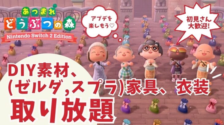 取り放題♥ DIY素材・(ゼルダ/スプラ)家具、衣装【あつ森】【参加型】【初見さん歓迎】