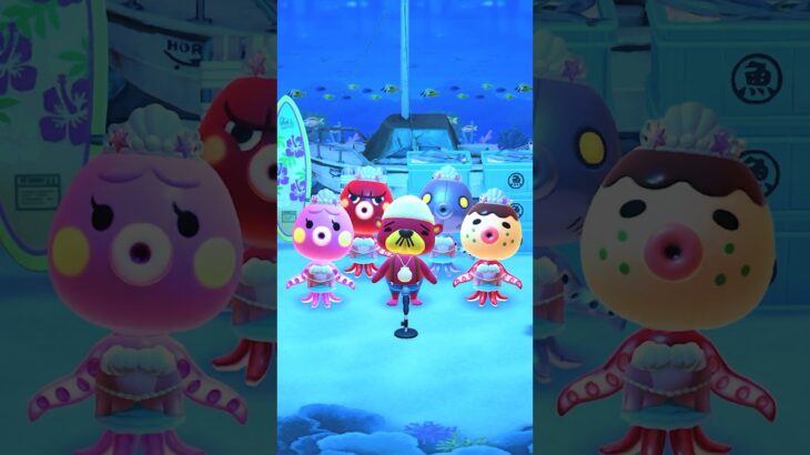 【エレキそんぐ】海底で熱唱する海のメンバー #あつ森 #けけアイドル #animalcrossing #あつまれどうぶつの森