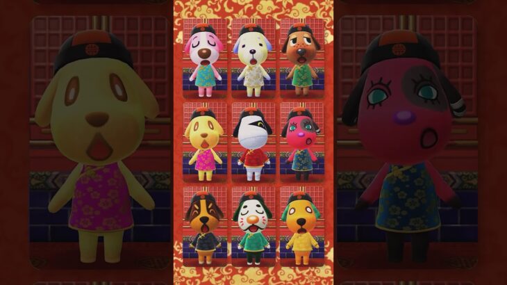 【けけチャイナ】カラフルチャイナ服のかわいいイヌたち #あつ森 #けけアイドル #animalcrossing #あつまれどうぶつの森