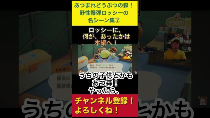 【あつまれどうぶつの森】名シーン集⑦ #あつ森　#あつまれどうぶつの森　#野性爆弾ロッシー  #たぬきち