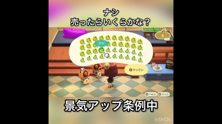 【あつ森】ナシ売ったらいくらかな？　#vlog #あつ森 #あつまれどうぶつの森 #こはくちゃんねる2424   #毎日更新　毎日更新中　 金を稼ぐ　あつ森で五月病乗り切る