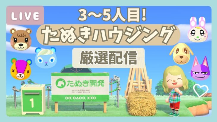 【あつ森】3～5人目の住民をお迎え！お目当ての子はきてくれるのか…⁉【生配信】