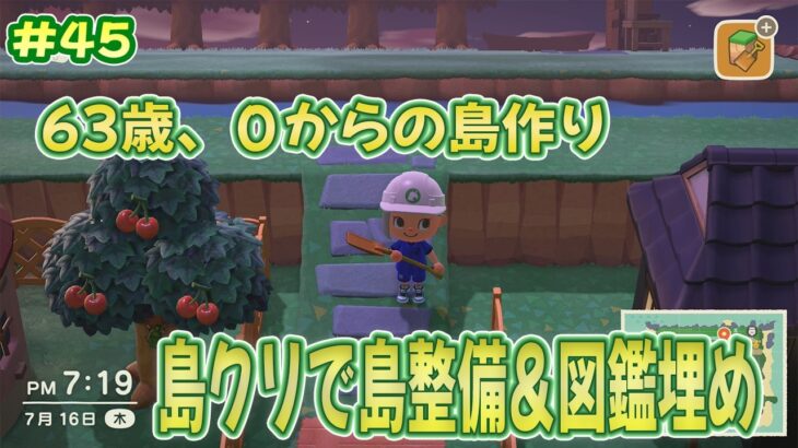 【あつ森】63歳、老いぼれ(笑)？おかんの０からの島作り～#45 島整備＆図鑑埋め頑張る～☆🍀 ※ネタバレあり(注意)【あつまれ どうぶつの森】