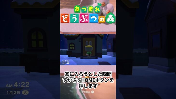 【あつ森┆検証】住民がドアを開けた瞬間にSwitchをホーム画面に戻すと…？ #shorts #あつ森 #あつまれどうぶつの森