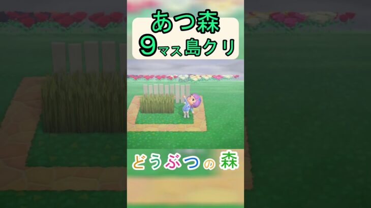 【あつ森９マス島クリ】簡単に草が生えたお庭を作る島クリ！【あつまれどうぶつの森】#あつ森 #あつまれどうぶつの森