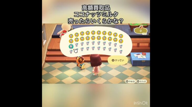 【あつ森】ココナッツミルク大量に売ったらいくらかな？　#vlog #あつ森 #あつまれどうぶつの森 #こはくちゃんねる2424   #毎日更新　