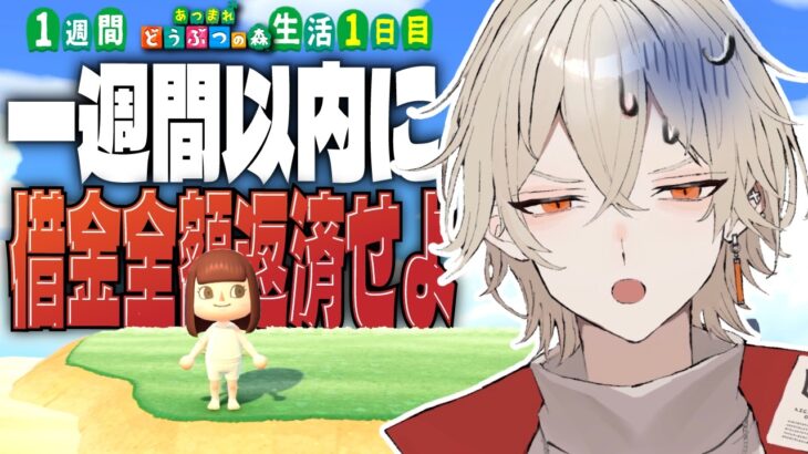 【あつ森】1週間以内にローン全額返済できなければ強制退去(ガチで引っ越し)～1日目～【 新人vtuber / 弐十 】