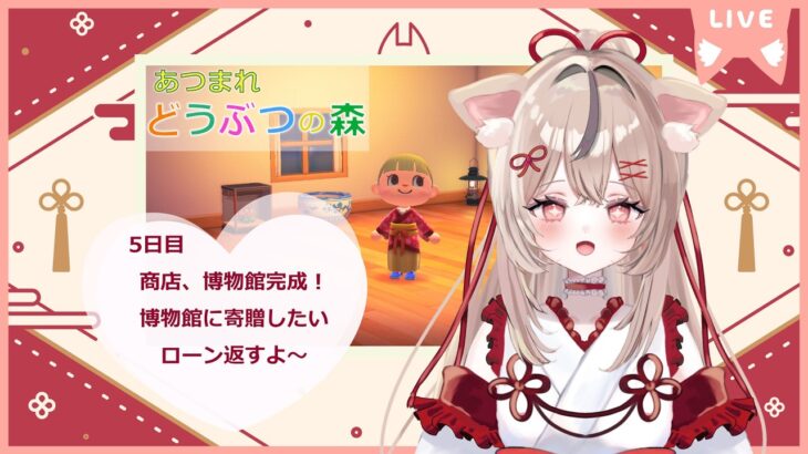【あつ森】5日目 博物館完成！寄贈たくさんしたい！