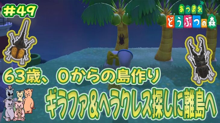 【あつ森】63歳おかんの０からの島作り～#49 ギラファノコギリクワガタ＆ヘラクレスオオカブト捕まえるぞ～🍀⭐ ※ネタバレあり(注意)【あつまれ どうぶつの森】