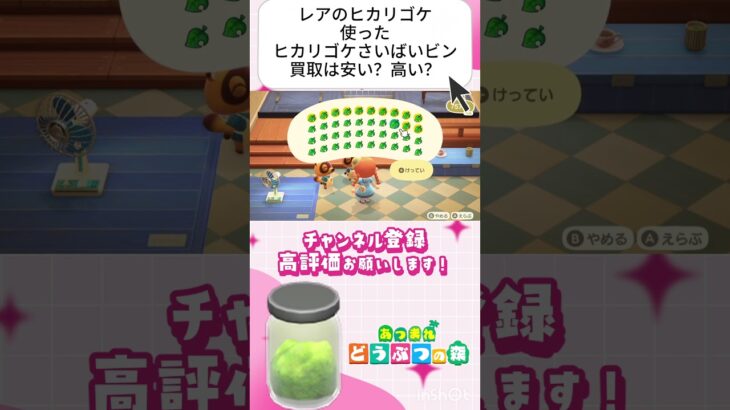 『 #あつ森』ヒカリゴケのさいばいビン４０個作って売却してみたら果たしていくらに？？ #あつまれどうぶつの森　#animalcrossing  #shorts #short  #ゲーム実況