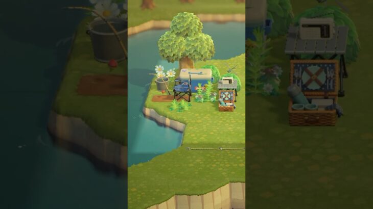 let‘s build a fishing spot 🐟📻 #acnh #animalcrossingnewhorizons #あつ森 #あつまれどうぶつの森