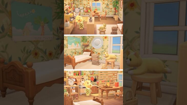 【あつ森】黄色を基調としたカントリーな部屋🌻【部屋レイアウト】