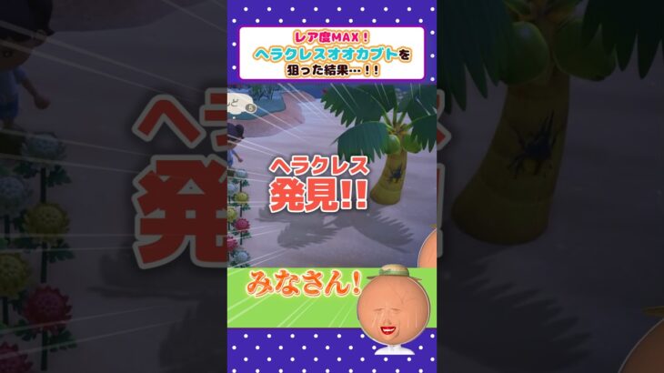 激レア!ヘラクレスを捕まえるえみちゃん #だいすき #えみちゃん #あつ森 #ゲーム実況