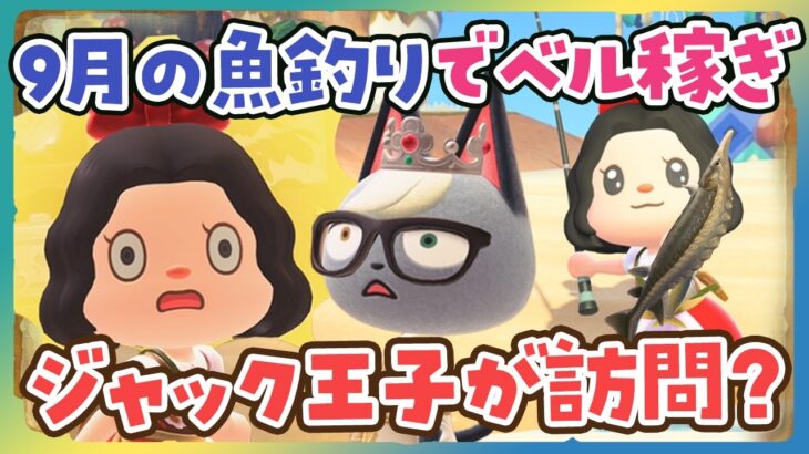 【あつ森】9月の魚釣りでお金稼ぎ🎣ジャック王子が極秘訪問ライブ💖【あつまれどうぶつの森】