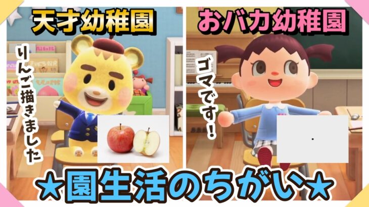 【あつ森アニメ】天才幼稚園とおバカ幼稚園＊園生活のちがい【あつまれどうぶつの森】